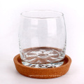 6oz glass round water tea beer cup with coaster